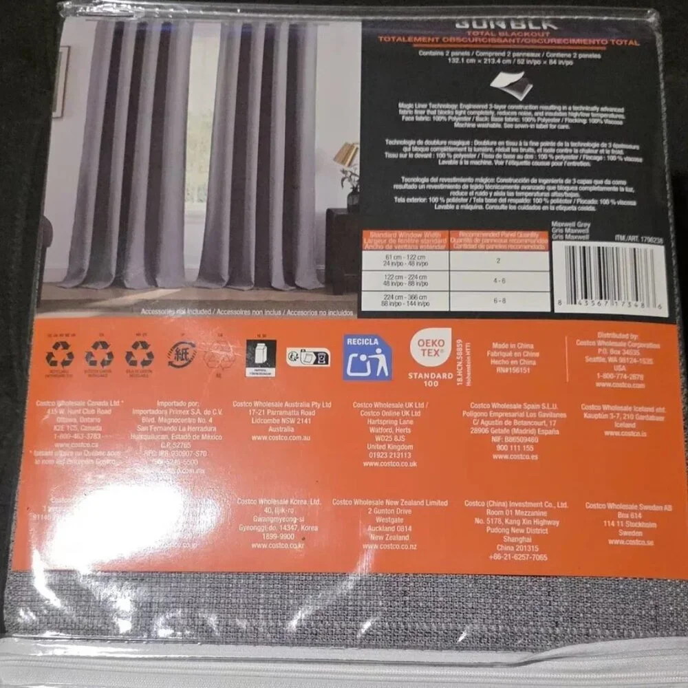 SunBlk Total Blackout Curtains 52 x 84 In. 2 Panels Kinsley Taupe